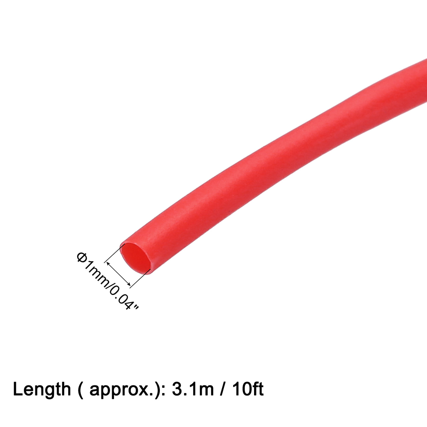 uxcell Uxcell Heat Shrink Tube 2:1 Electrical Insulation Tube Wire Cable Tubing Sleeving Wrap Red 1mm Diameter 3.1m Long