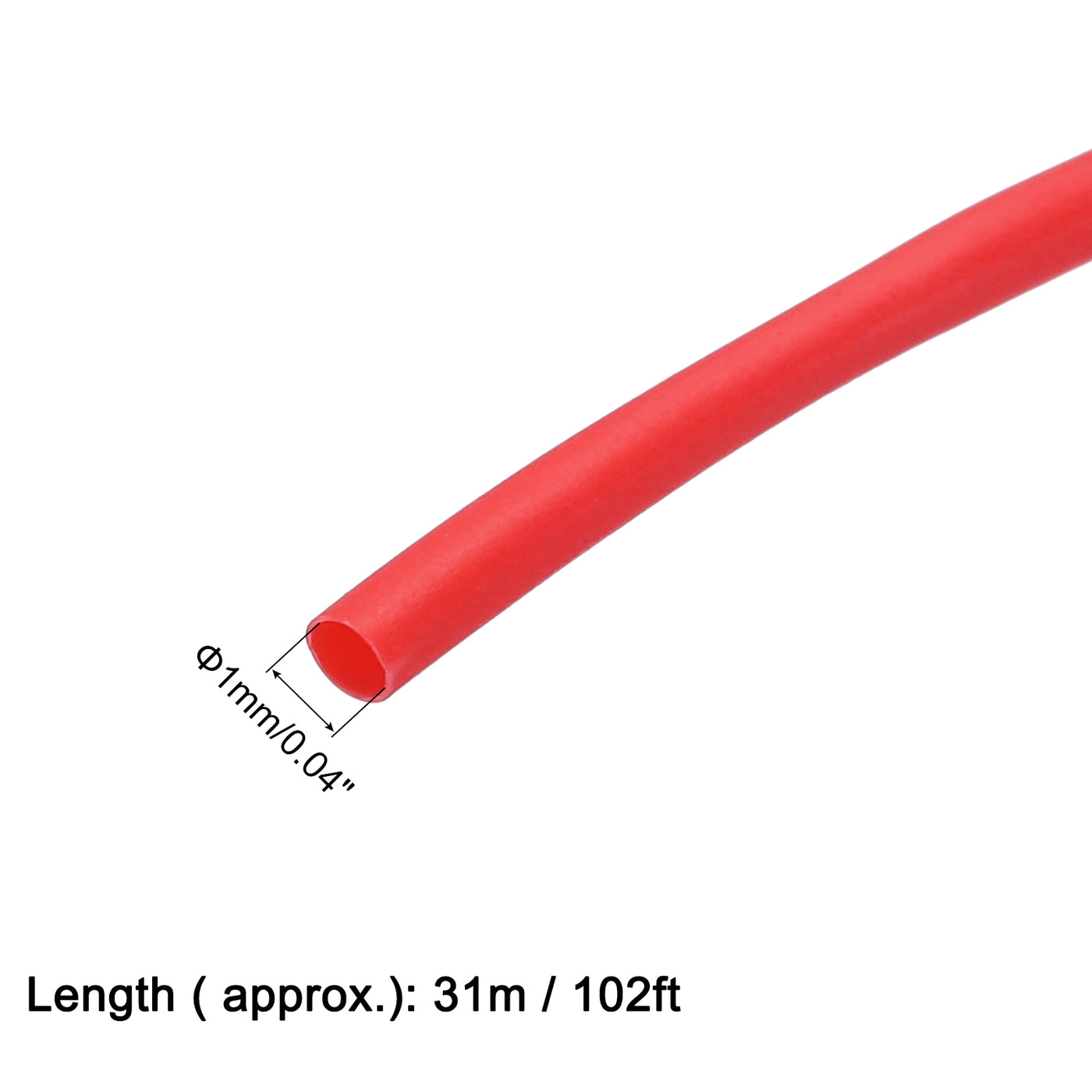 uxcell Uxcell Heat Shrink Tube 2:1 Electrical Insulation Tube Wire Cable Tubing Sleeving Wrap Red 1mm Diameter 31m Long