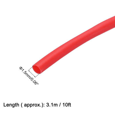 Harfington Uxcell Heat Shrink Tube 2:1 Electrical Insulation Tube Wire Cable Tubing Sleeving Wrap Red 1.5mm Diameter 3.1m Long