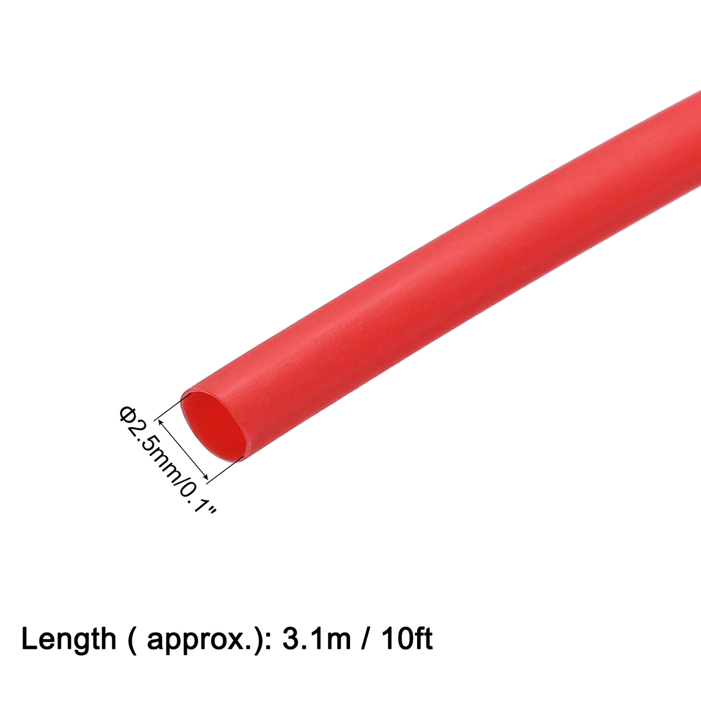 uxcell Uxcell Heat Shrink Tube 2:1 Electrical Insulation Tube Wire Cable Tubing Sleeving Wrap Red 2.5mm Diameter 3.1m Long