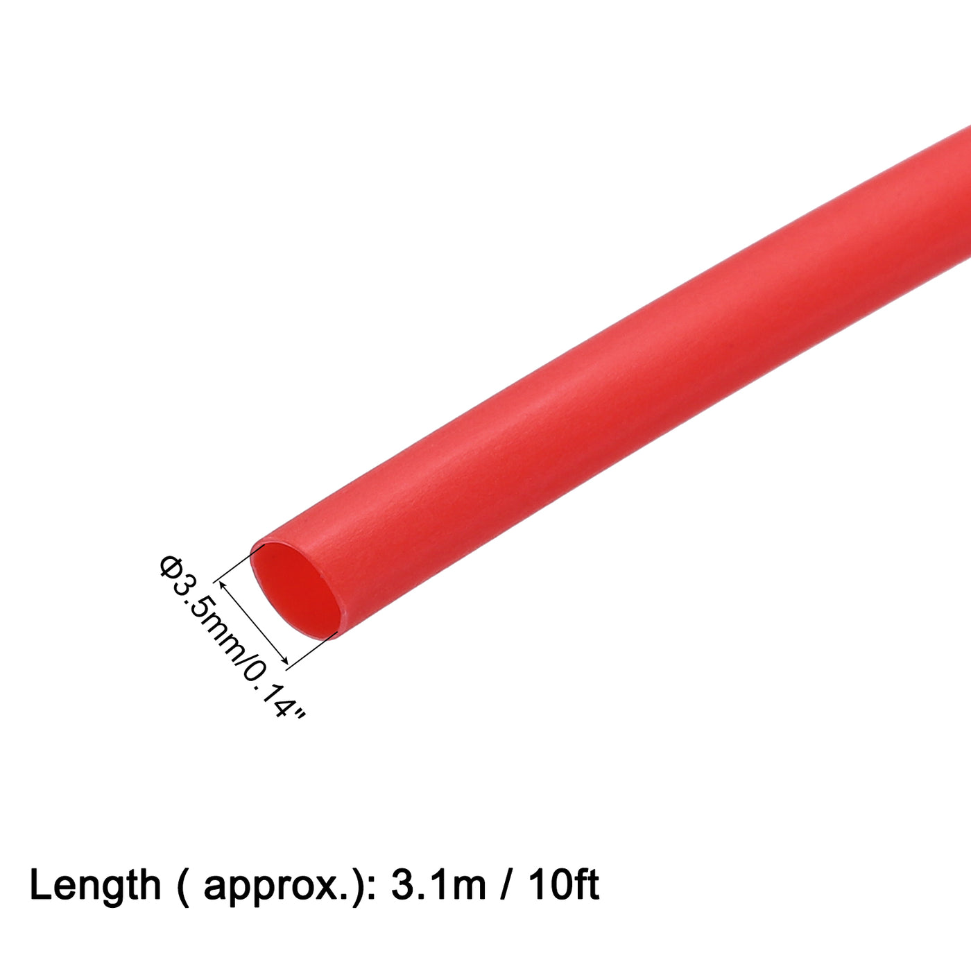 uxcell Uxcell Heat Shrink Tube 2:1 Electrical Insulation Tube Wire Cable Tubing Sleeving Wrap Red 3.5mm Diameter 3.1m Long