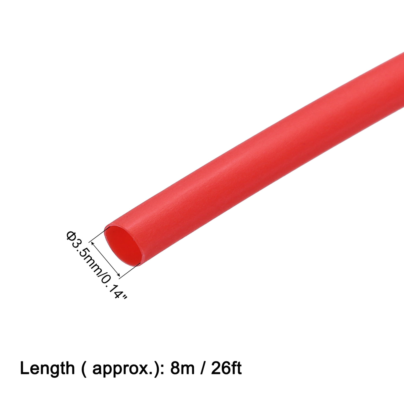 uxcell Uxcell Heat Shrink Tube 2:1 Electrical Insulation Tube Wire Cable Tubing Sleeving Wrap Red 3.5mm Diameter 8m Long