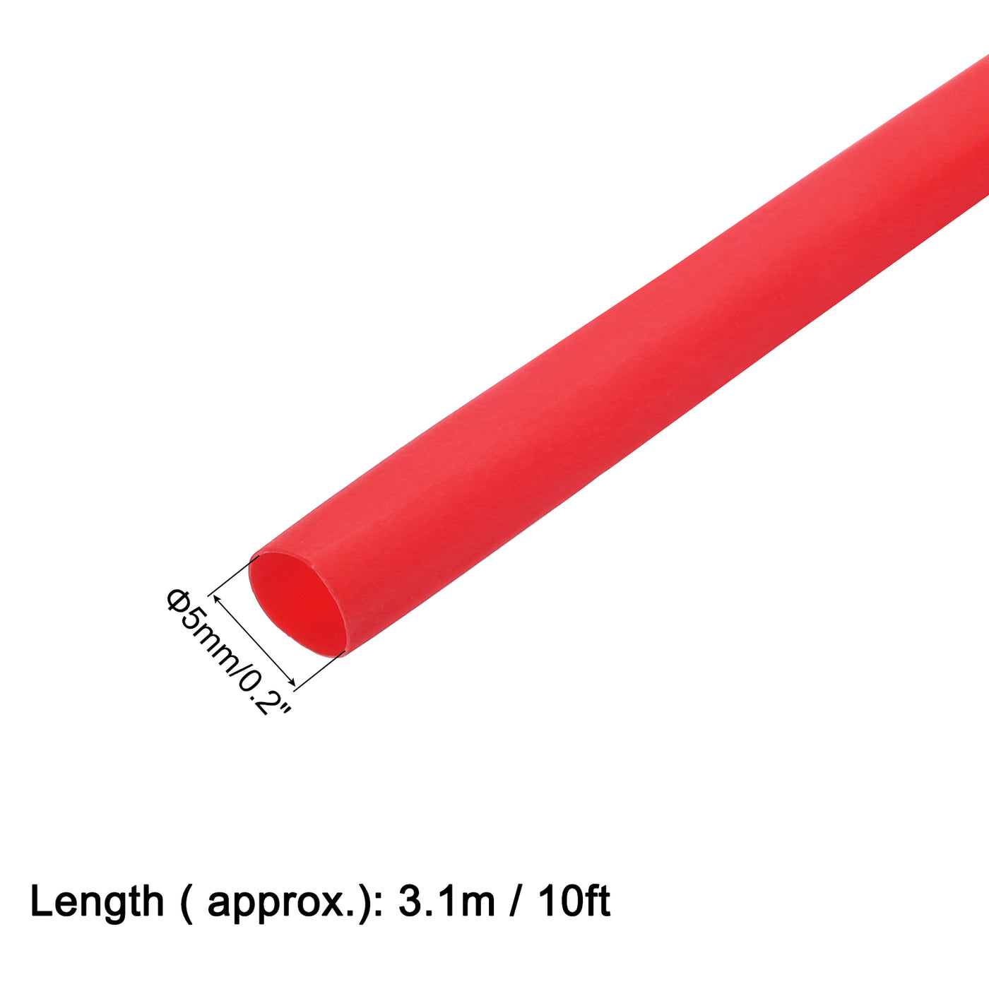 uxcell Uxcell Heat Shrink Tube 2:1 Electrical Insulation Tube Wire Cable Tubing Sleeving Wrap Red 5mm Diameter 3.1m Long