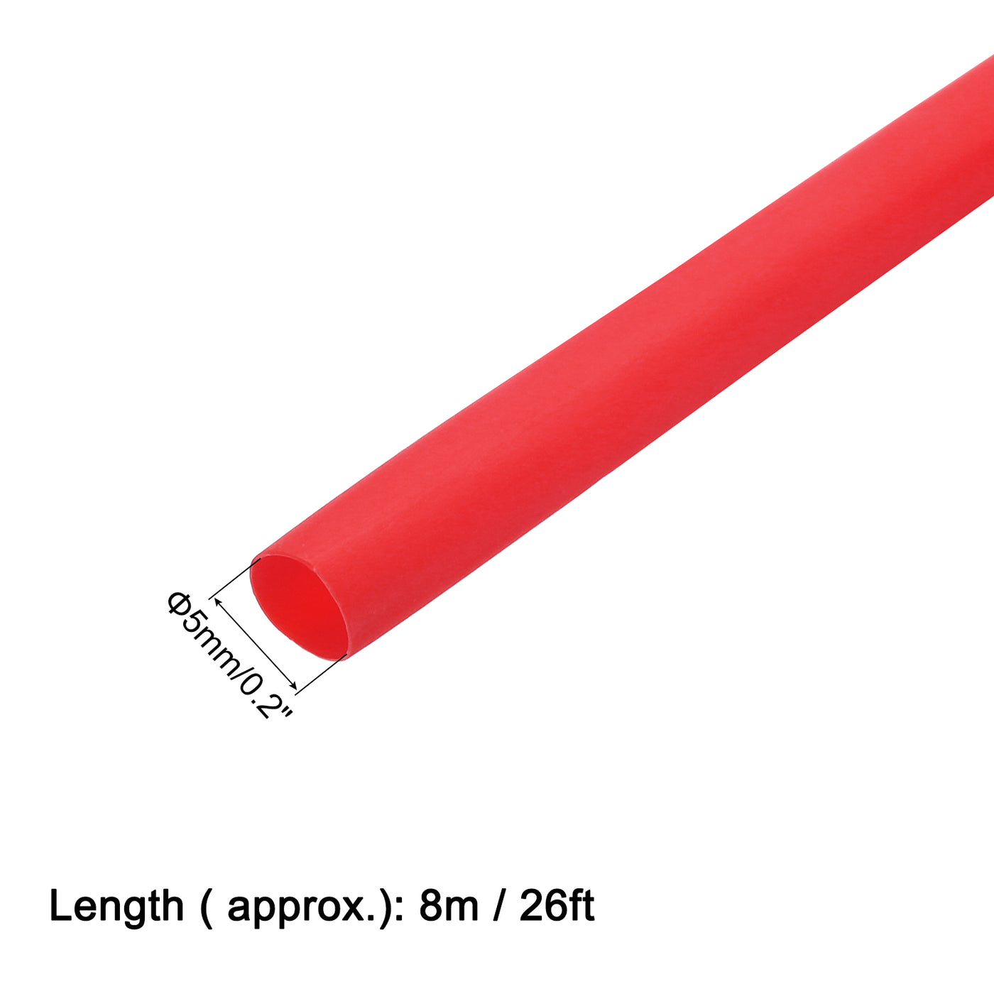 uxcell Uxcell Heat Shrink Tube 2:1 Electrical Insulation Tube Wire Cable Tubing Sleeving Wrap Red 5mm Diameter 8m Long