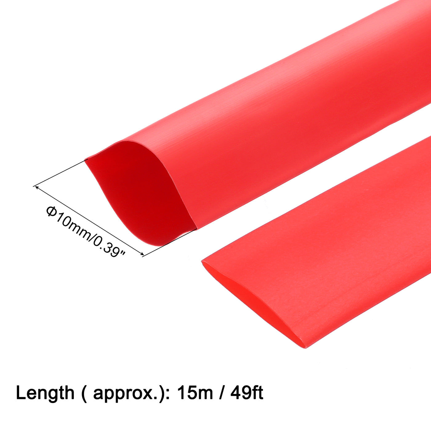 uxcell Uxcell Heat Shrink Tube 2:1 Electrical Insulation Tube Wire Cable Tubing Sleeving Wrap Red 10mm Diameter 15m Long