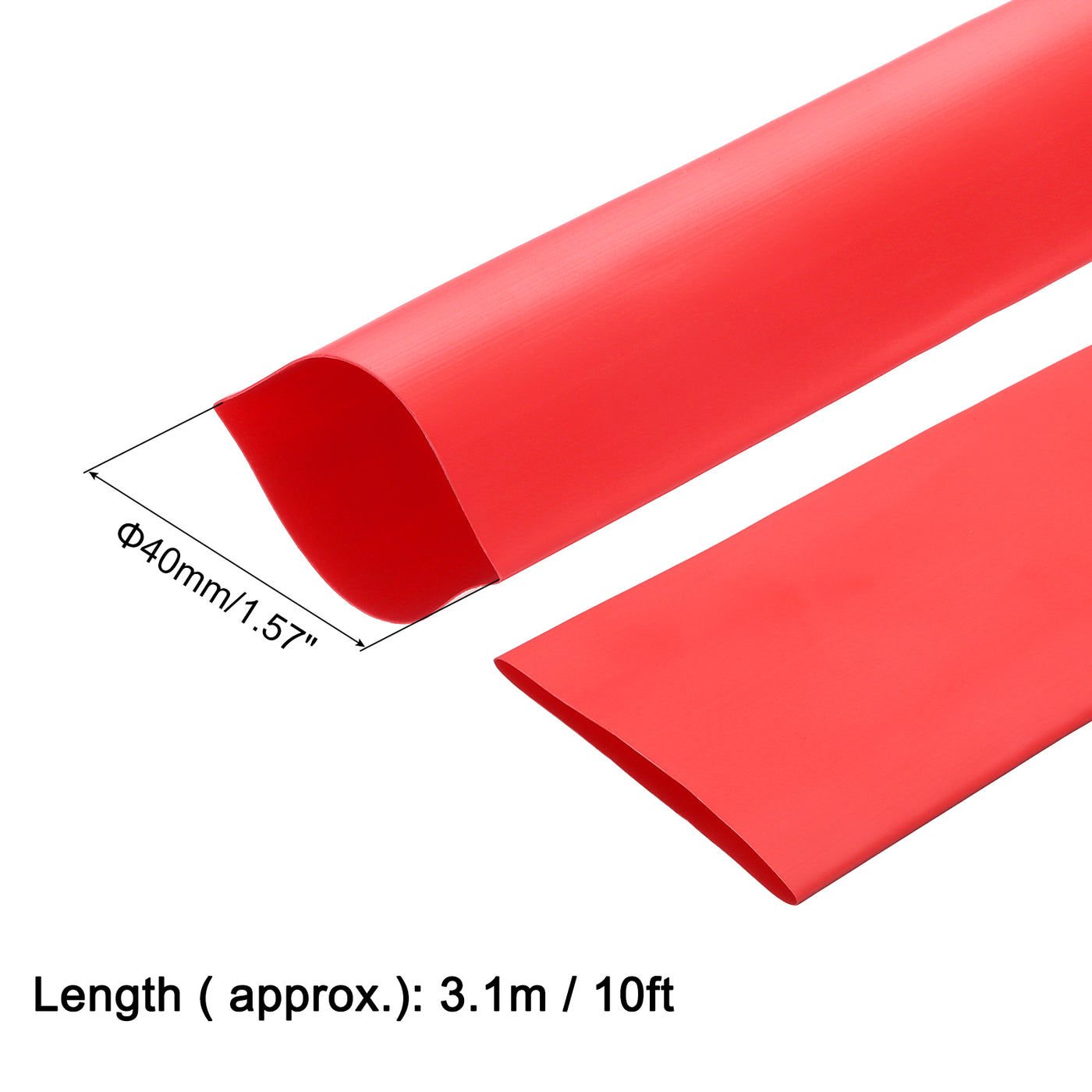 uxcell Uxcell Heat Shrink Tube 2:1 Electrical Insulation Tube Wire Cable Tubing Sleeving Wrap Red 40mm Diameter 3.1m Long