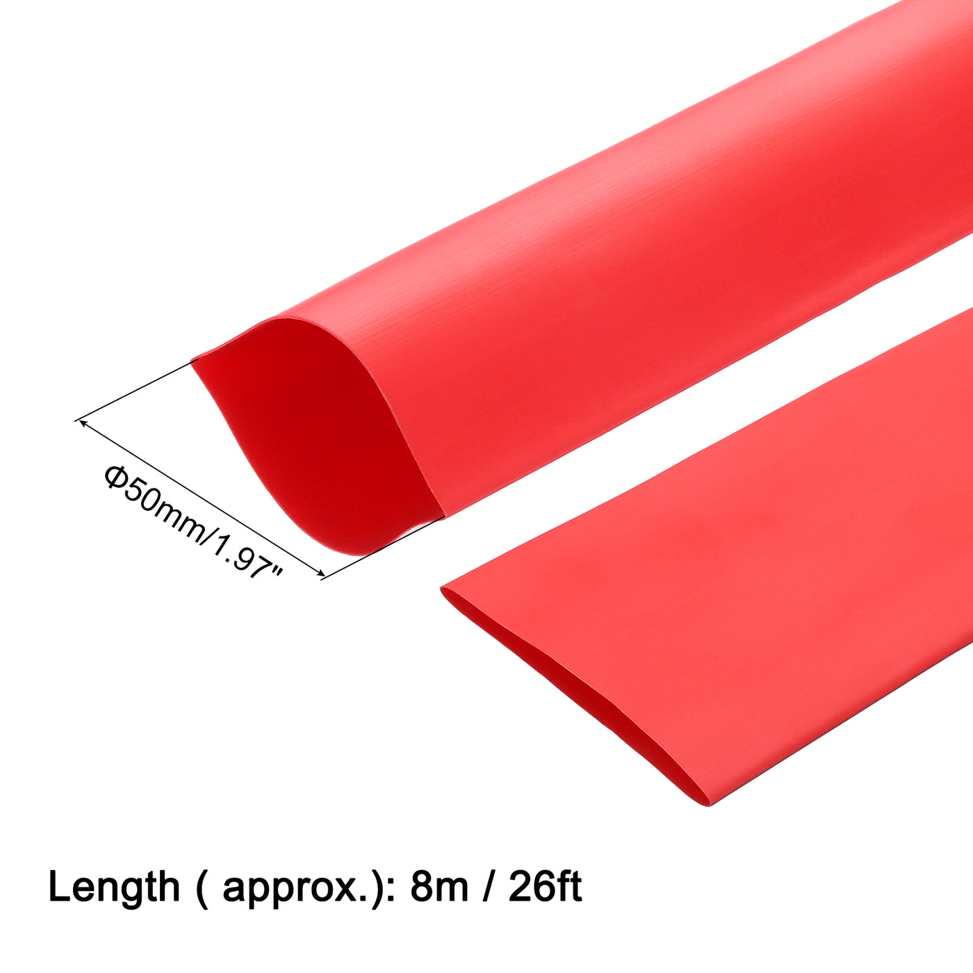 uxcell Uxcell Heat Shrink Tube 2:1 Electrical Insulation Tube Wire Cable Tubing Sleeving Wrap Red 50mm Diameter 8m Long