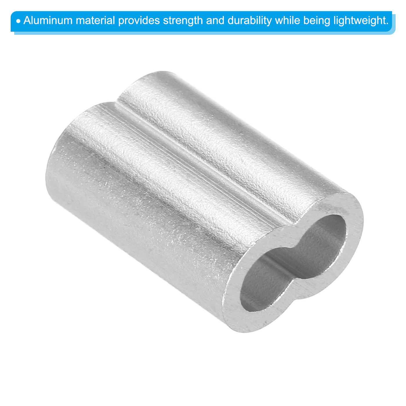 uxcell Uxcell 3/16" 5mm Aluminum Crimping Loop Sleeve Double Ferrule, Silver 100pcs