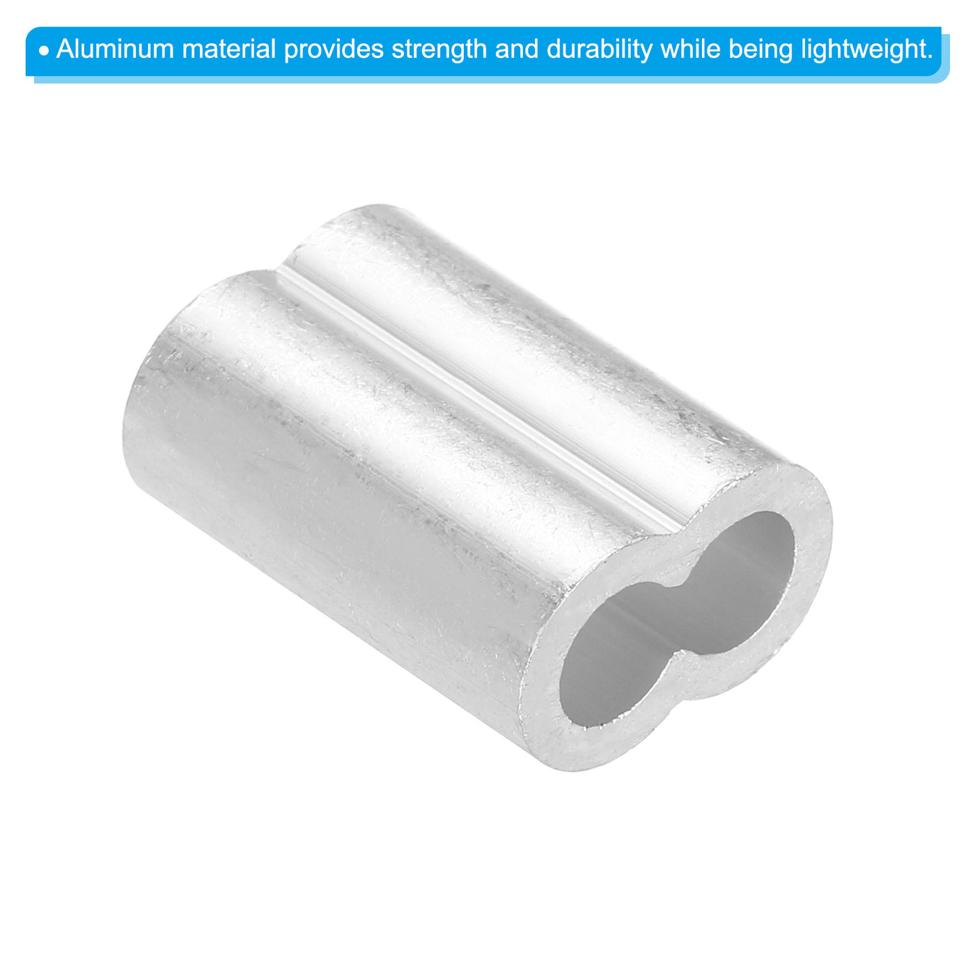 uxcell Uxcell 15/64" 6mm Aluminum Crimping Loop Sleeve Double Ferrule, Silver 100pcs