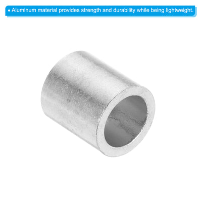 Harfington Uxcell 5/16" 8mm Aluminum Crimping Loop Sleeve Single Round Ferrule,Silver 25pcs