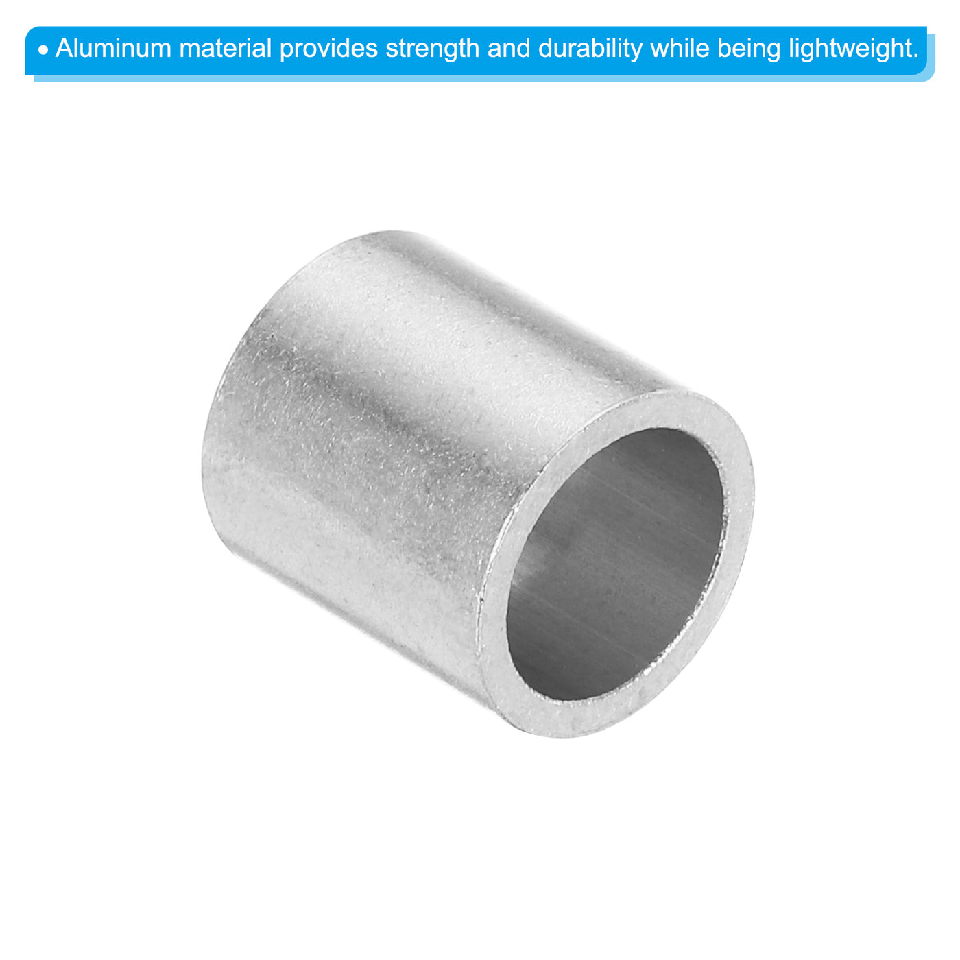 uxcell Uxcell 15/32" 12mm Aluminum Crimping Loop Sleeve Single Round Ferrule, Silver 25pcs