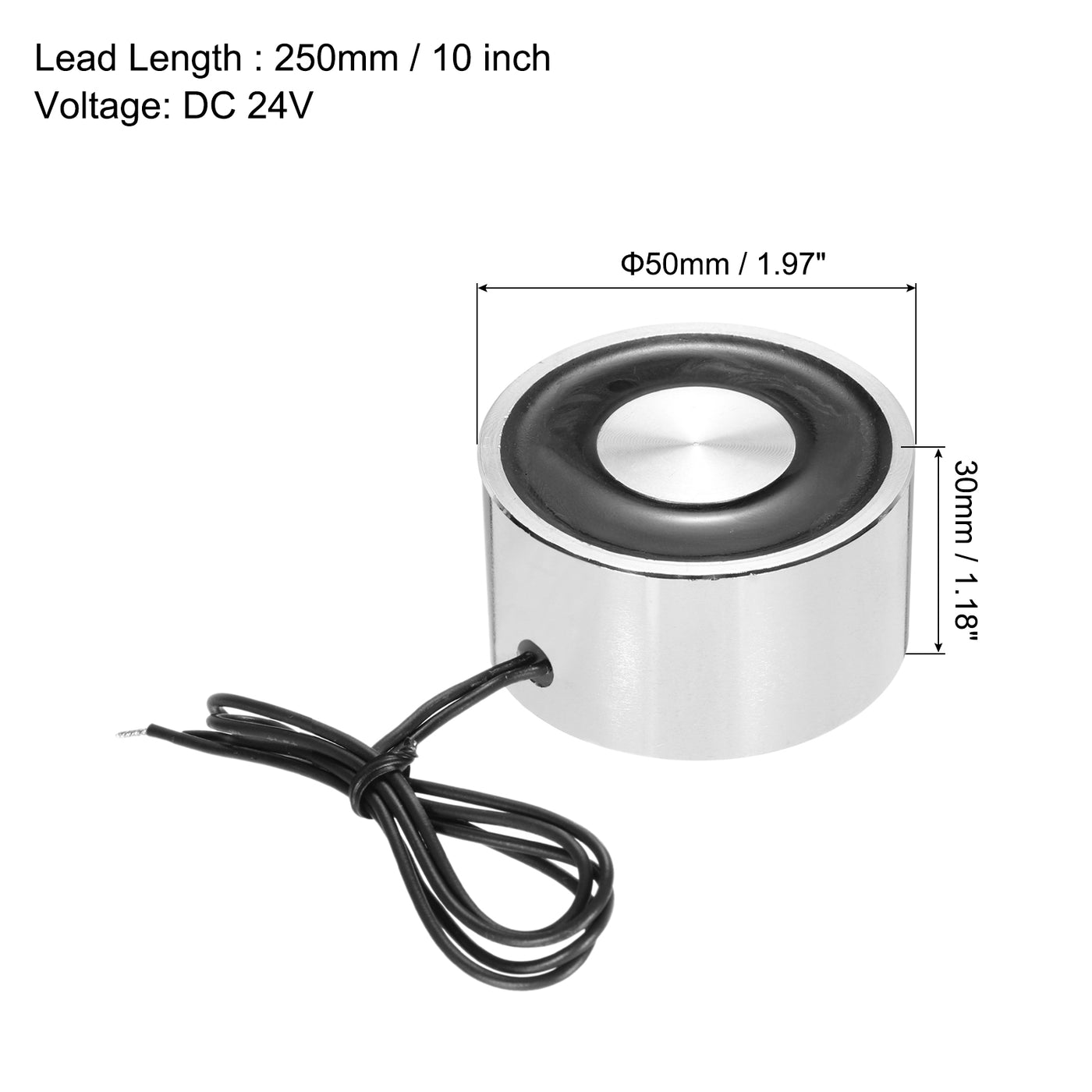 uxcell Uxcell DC24V 70KG Lift Holding Electromagnet Sucking Disc Electric Lifting