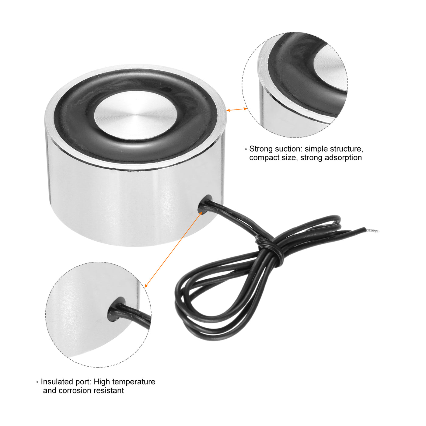 uxcell Uxcell DC24V 70KG Lift Holding Electromagnet Sucking Disc Electric Lifting