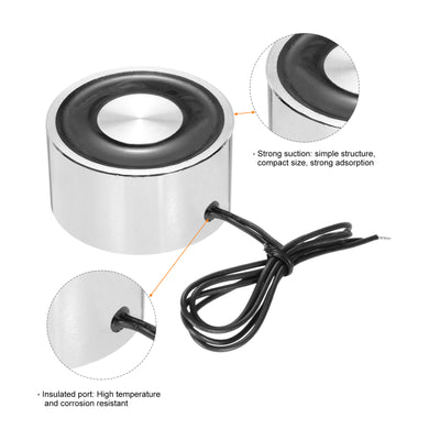 Harfington Uxcell DC24V 70KG Lift Holding Electromagnet Sucking Disc Electric Lifting