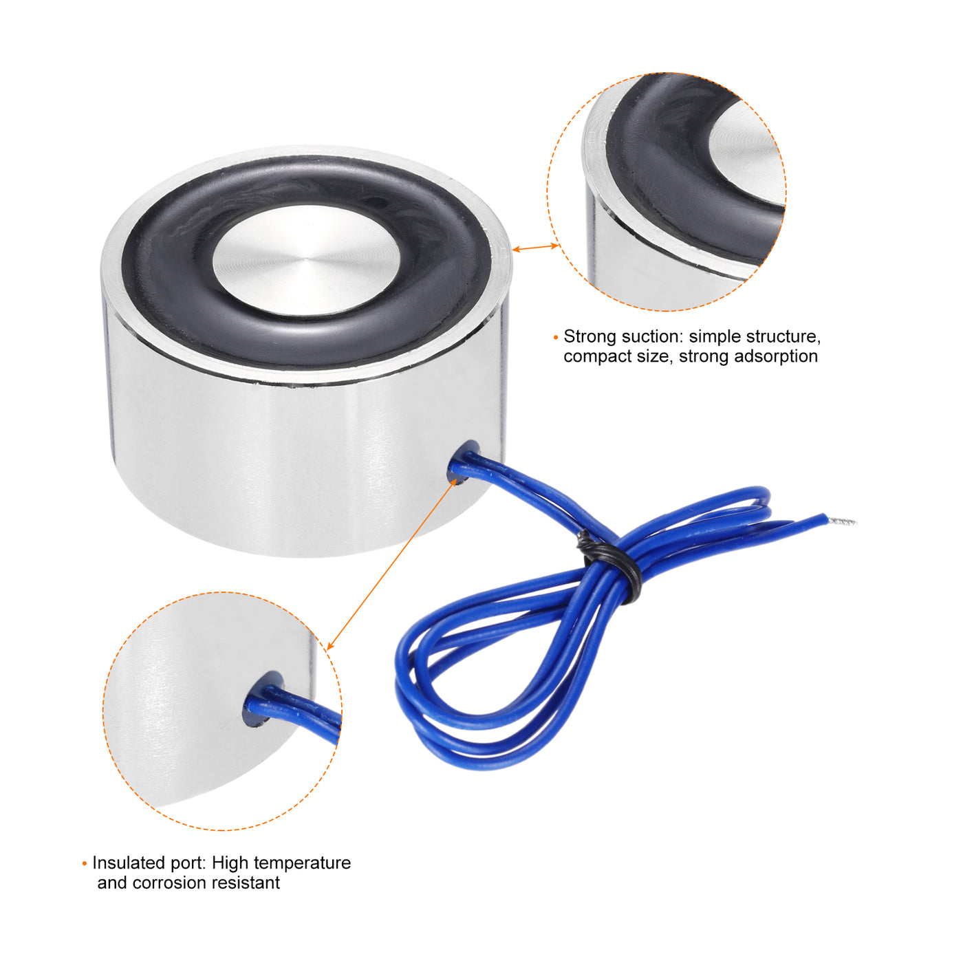 uxcell Uxcell DC12V 70KG Lift Holding Electromagnet Sucking Disc Electric Lifting