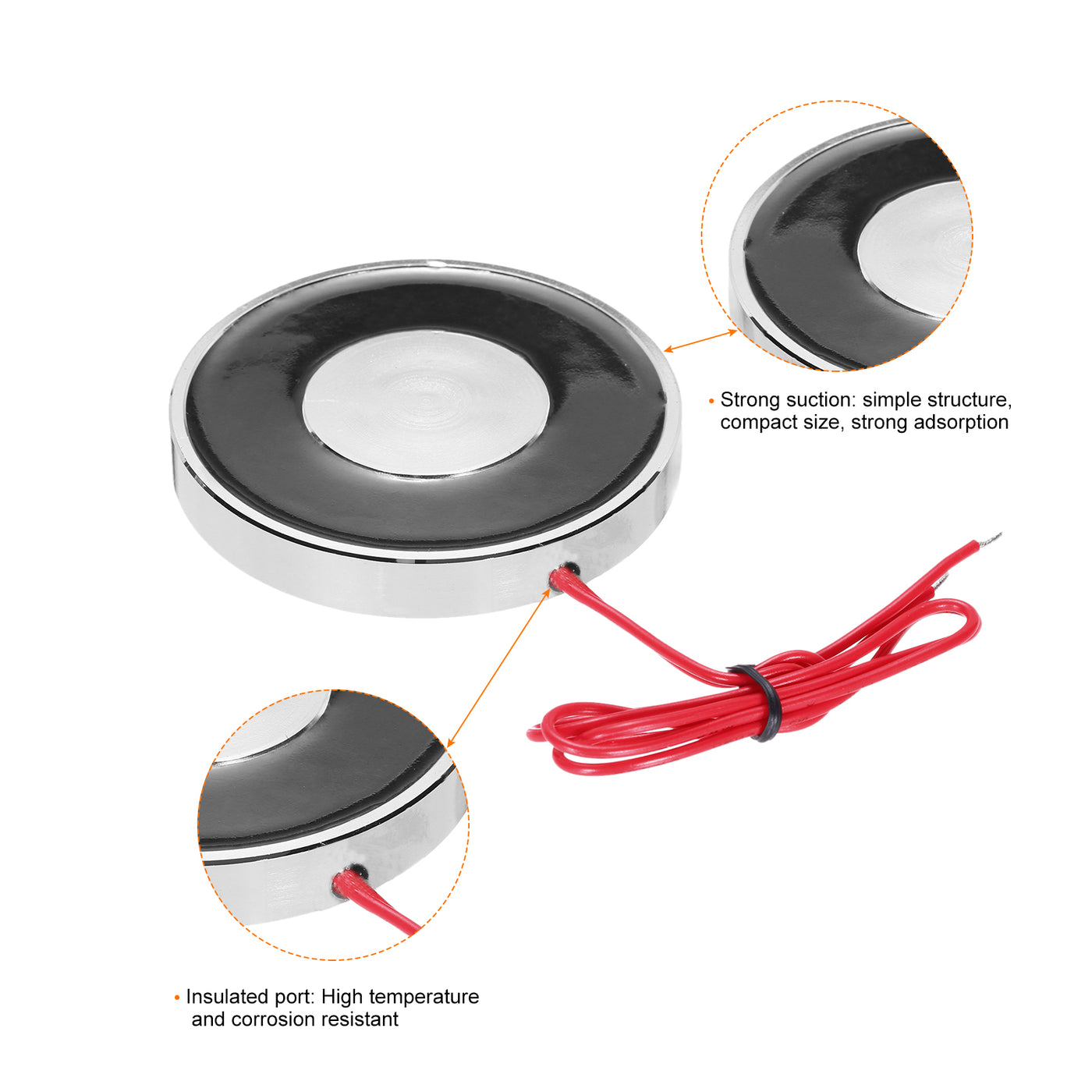 uxcell Uxcell DC12V 15KG Lift Holding Electromagnet Sucking Disc Electric Lifting