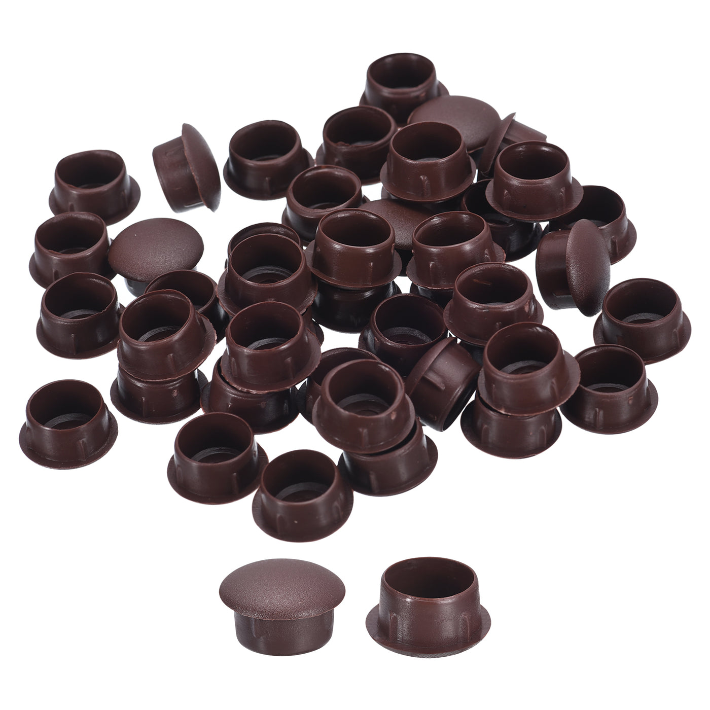 uxcell Uxcell 200Pcs Screw Hole Plugs, 14mm(9/16") Dia Plastic Button Plugs, Dark Brown