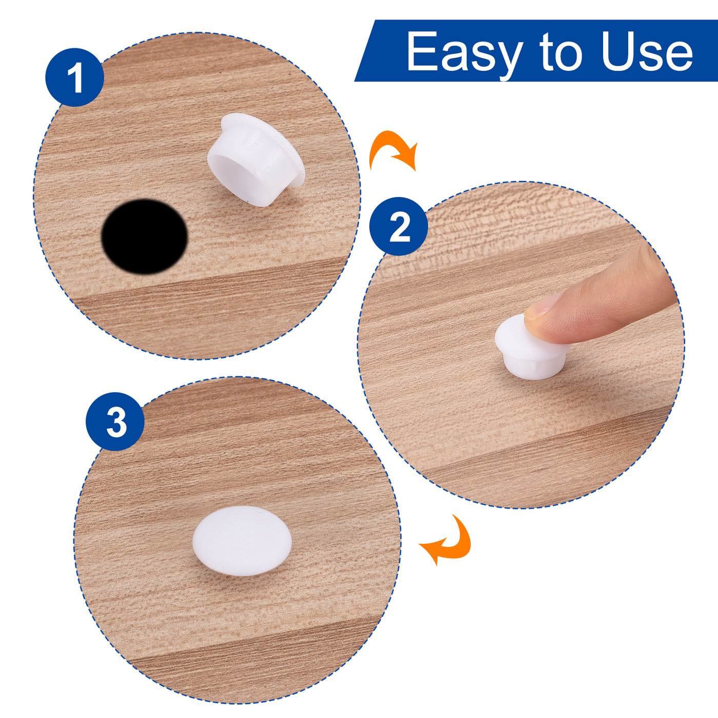 uxcell Uxcell 150 Stück Schraubenloch-Abdeckungen, 15mm (9/16") Durchmesser Kunststoff-Runde Knopf-Abdeckkappen zum Einrasten für Möbel Schrank, Transparent