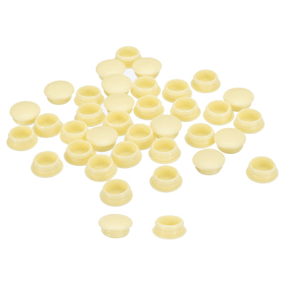 Harfington Uxcell 150Pcs Screw Hole Plugs, 15mm(9/16") Dia Plastic Button Plugs, Cream Color