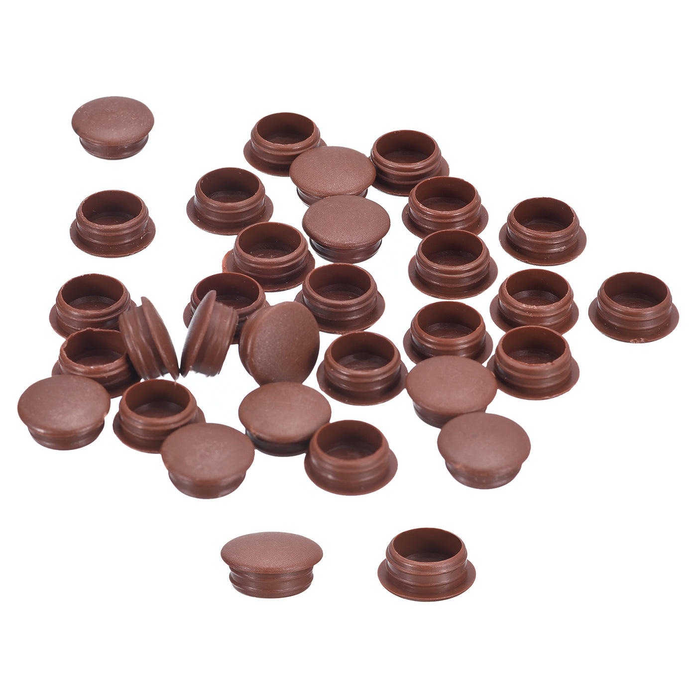 uxcell Uxcell 150Pcs Screw Hole Plugs, 15mm(9/16") Dia Plastic Button Plugs, Red Brown