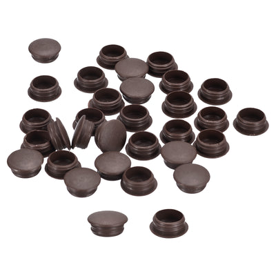 Harfington Uxcell 150Pcs Screw Hole Plugs, 15mm(9/16") Dia Plastic Button Plugs, Dark Brown