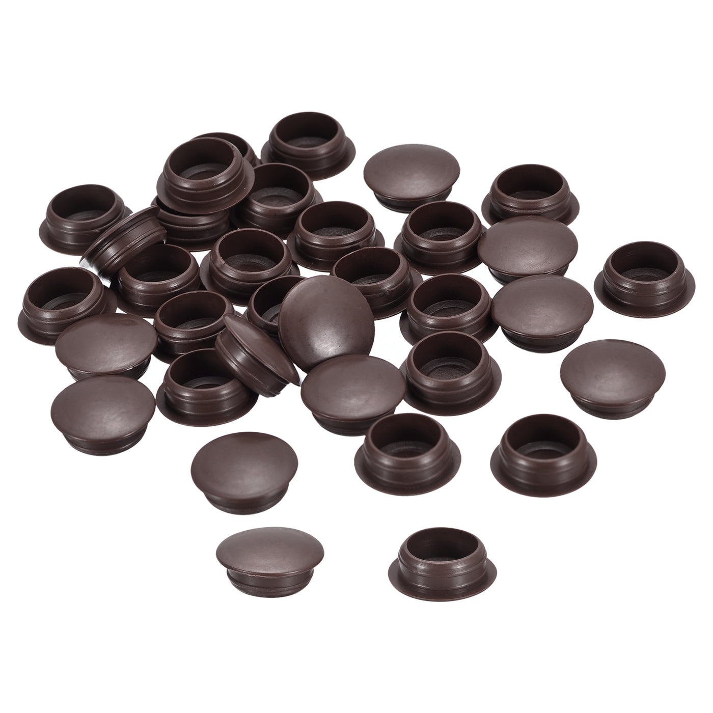 uxcell Uxcell 150Pcs Screw Hole Plugs, 16mm(5/8") Dia Plastic Button Plugs, Dark Brown