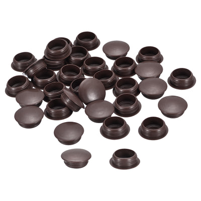 Harfington Uxcell 150Pcs Screw Hole Plugs, 16mm(5/8") Dia Plastic Button Plugs, Dark Brown