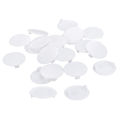 Harfington Uxcell 50Pcs 35mm(1 3/8") Dia Plastic Concealed Hinge Hole Cover Hole Plugs, White