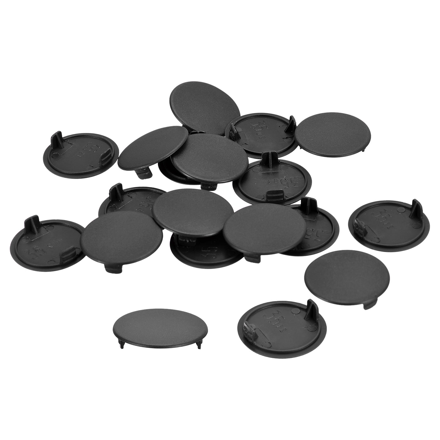 uxcell Uxcell 50Pcs 35mm(1 3/8") Dia Plastic Concealed Hinge Hole Cover Hole Plugs, Black