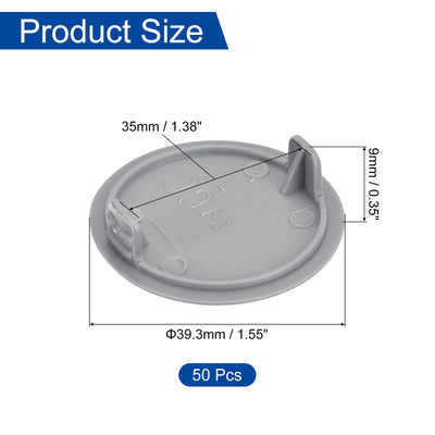 Harfington Uxcell 50Pcs 35mm(1 3/8") Dia Plastic Concealed Hinge Hole Cover Hole Plugs, Grey