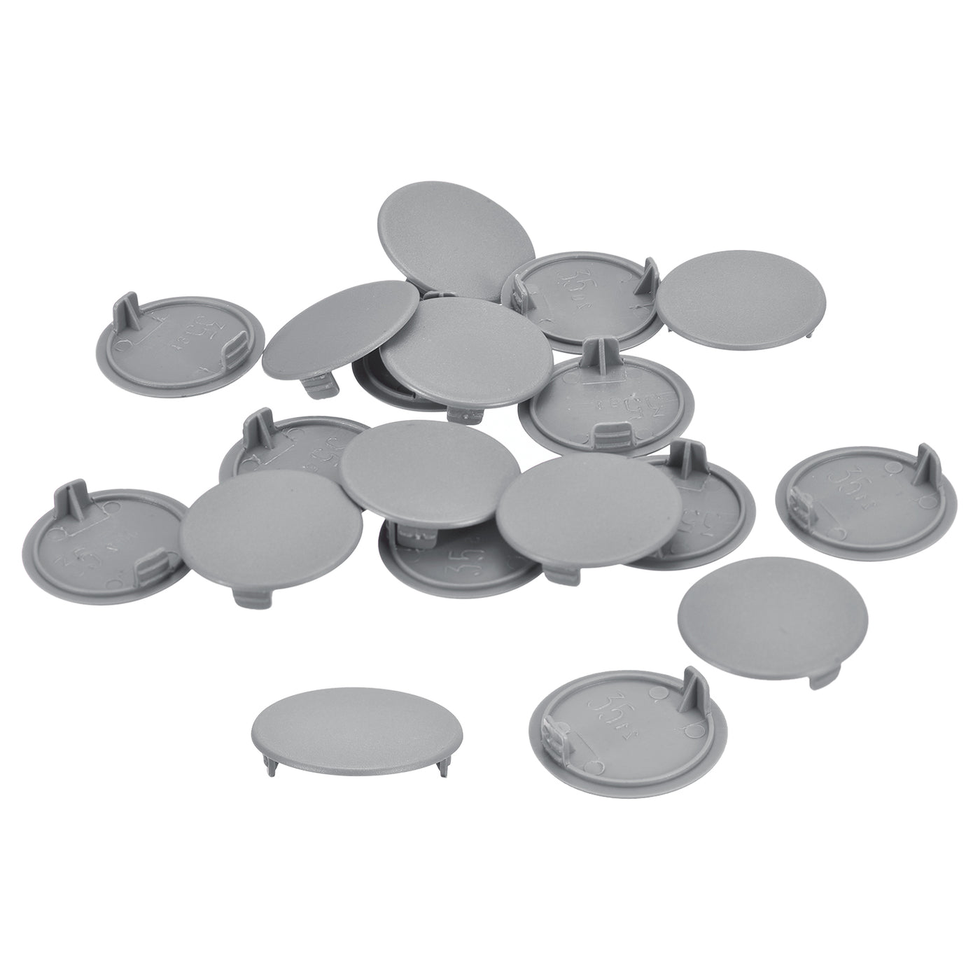 uxcell Uxcell 50Pcs 35mm(1 3/8") Dia Plastic Concealed Hinge Hole Cover Hole Plugs, Grey