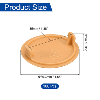 Harfington Uxcell 100Pcs 35mm(1 3/8") Dia Plastic Concealed Hinge Hole Cover Hole Plugs, Orange