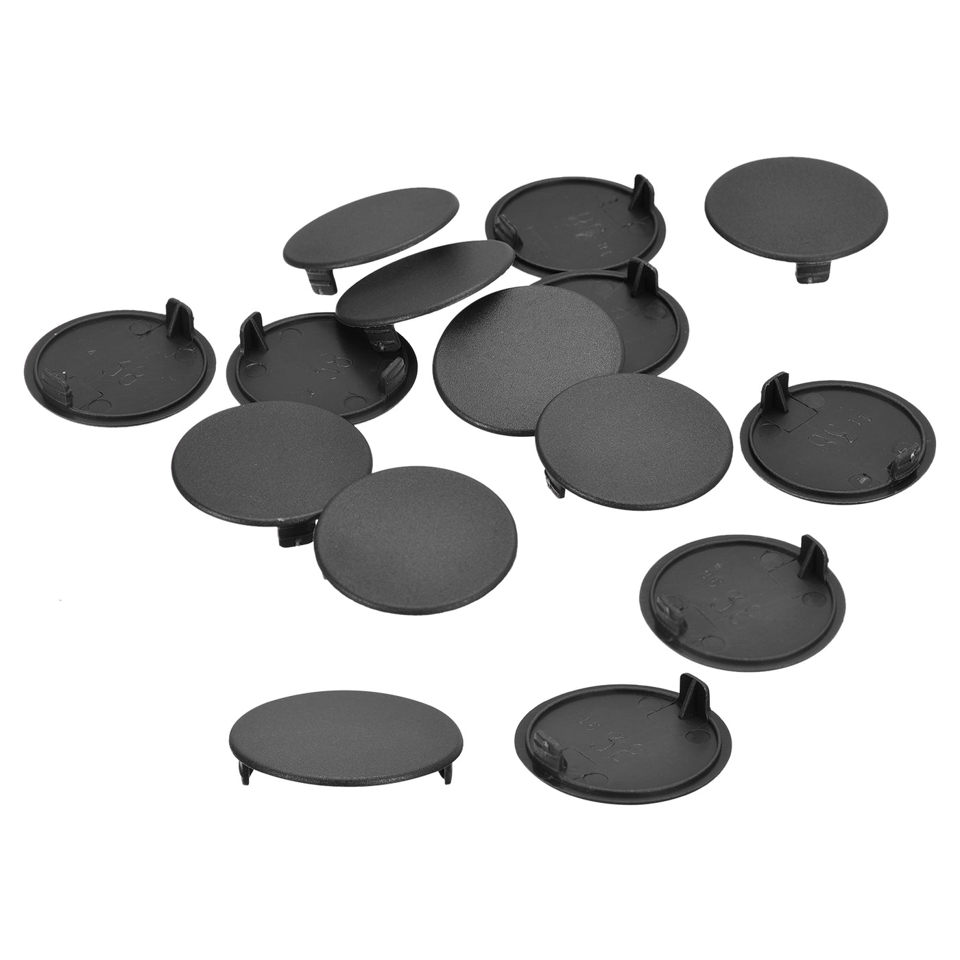 uxcell Uxcell 25Pcs 38mm(1 1/2") Dia Plastic Concealed Hinge Hole Cover Hole Plugs, Black