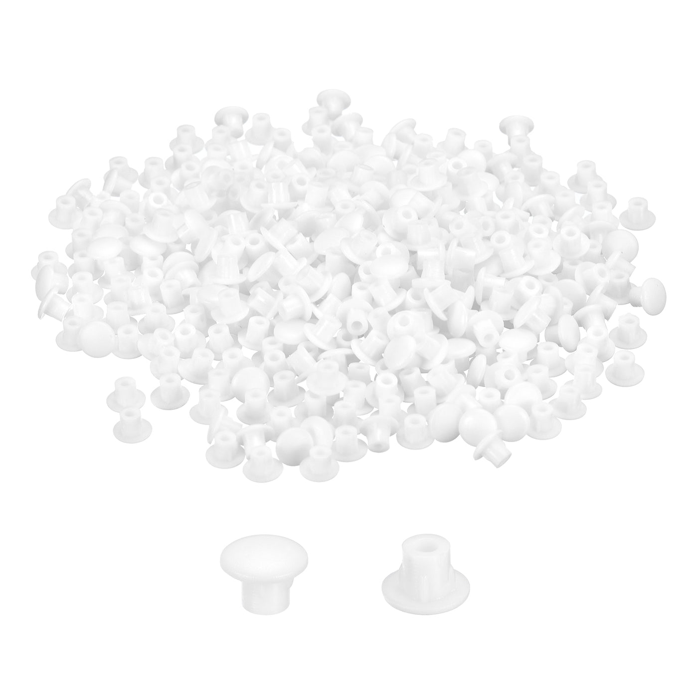 uxcell Uxcell 800Pcs Screw Hole Plugs, 5mm(3/16") Dia Plastic Round Button Plugs Snap in Locking Hole Covers Flush Type Caps for Furniture Cabinet, White