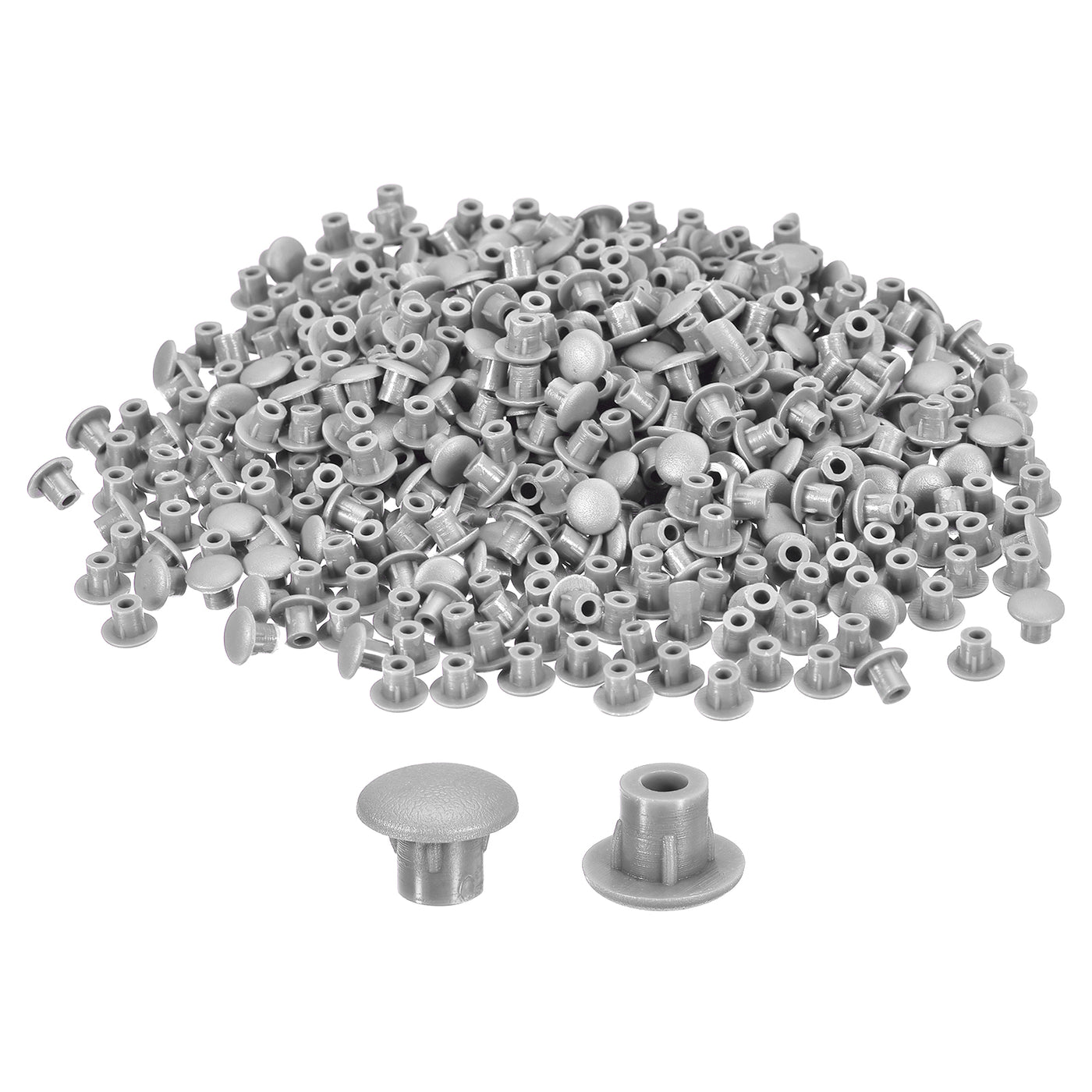 uxcell Uxcell 1500Pcs Screw Hole Plugs, 5mm(3/16") Dia Plastic Round Button Plugs Snap in Locking Hole Covers Flush Type Caps for Furniture Cabinet, Light Grey