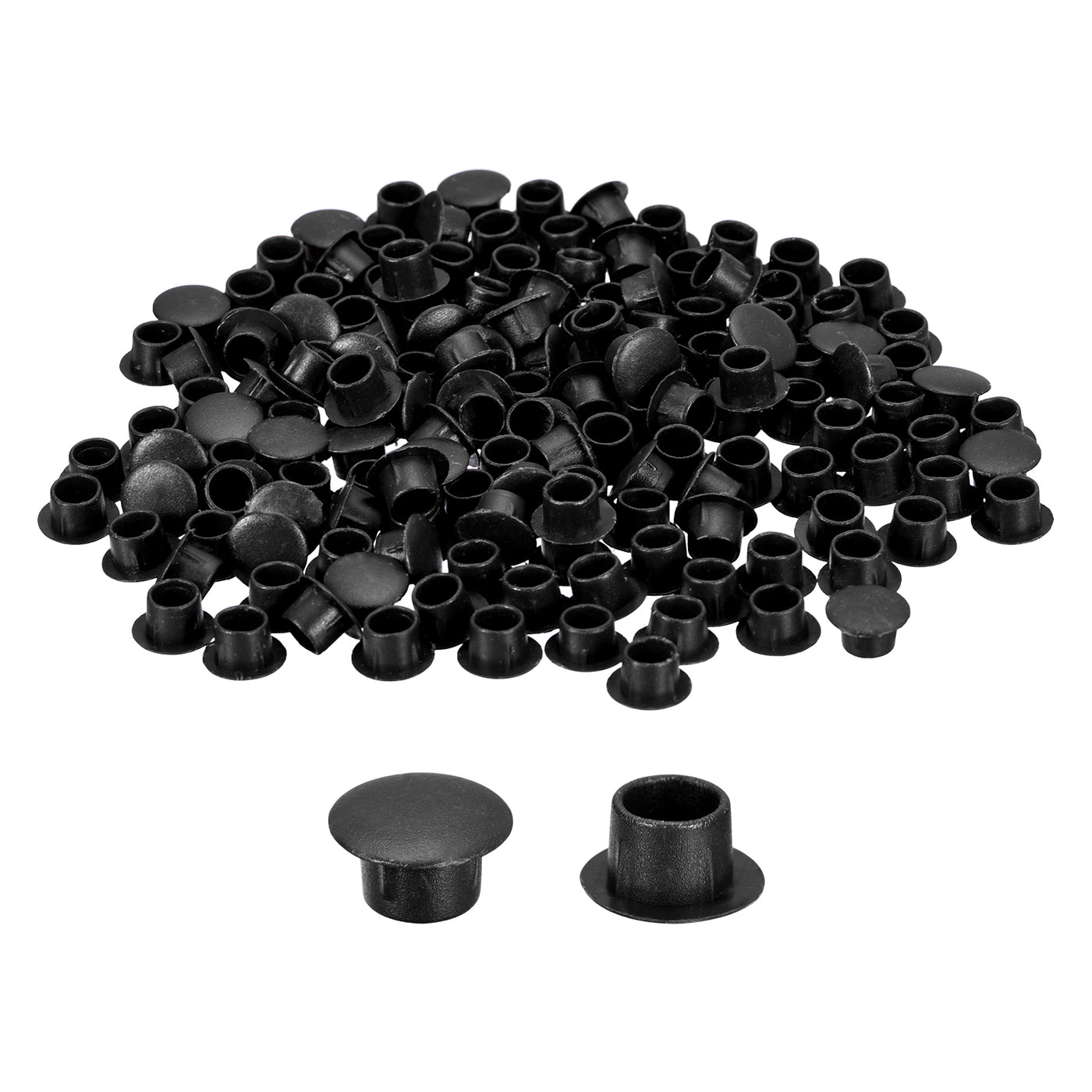 uxcell Uxcell 500Pcs Screw Hole Plugs, 8mm(5/16") Dia Plastic Round Button Plugs Snap in Locking Hole Covers Flush Type Caps for Furniture Cabinet, Black