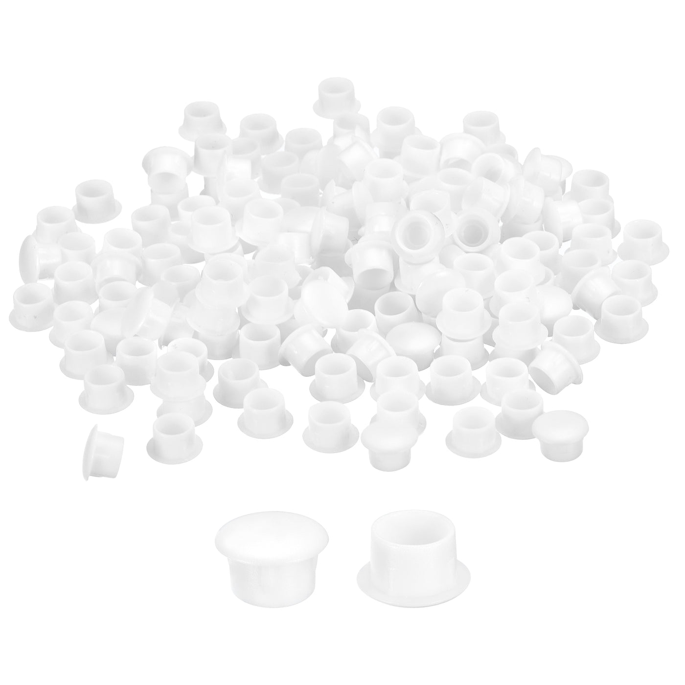 uxcell Uxcell 500Pcs Screw Hole Plugs, 10mm(3/8") Dia Plastic Round Button Plugs Snap in Locking Hole Covers Flush Type Caps for Furniture Cabinet, White