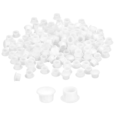 Harfington Uxcell 500Pcs Screw Hole Plugs, 10mm(3/8") Dia Plastic Round Button Plugs Snap in Locking Hole Covers Flush Type Caps for Furniture Cabinet, White