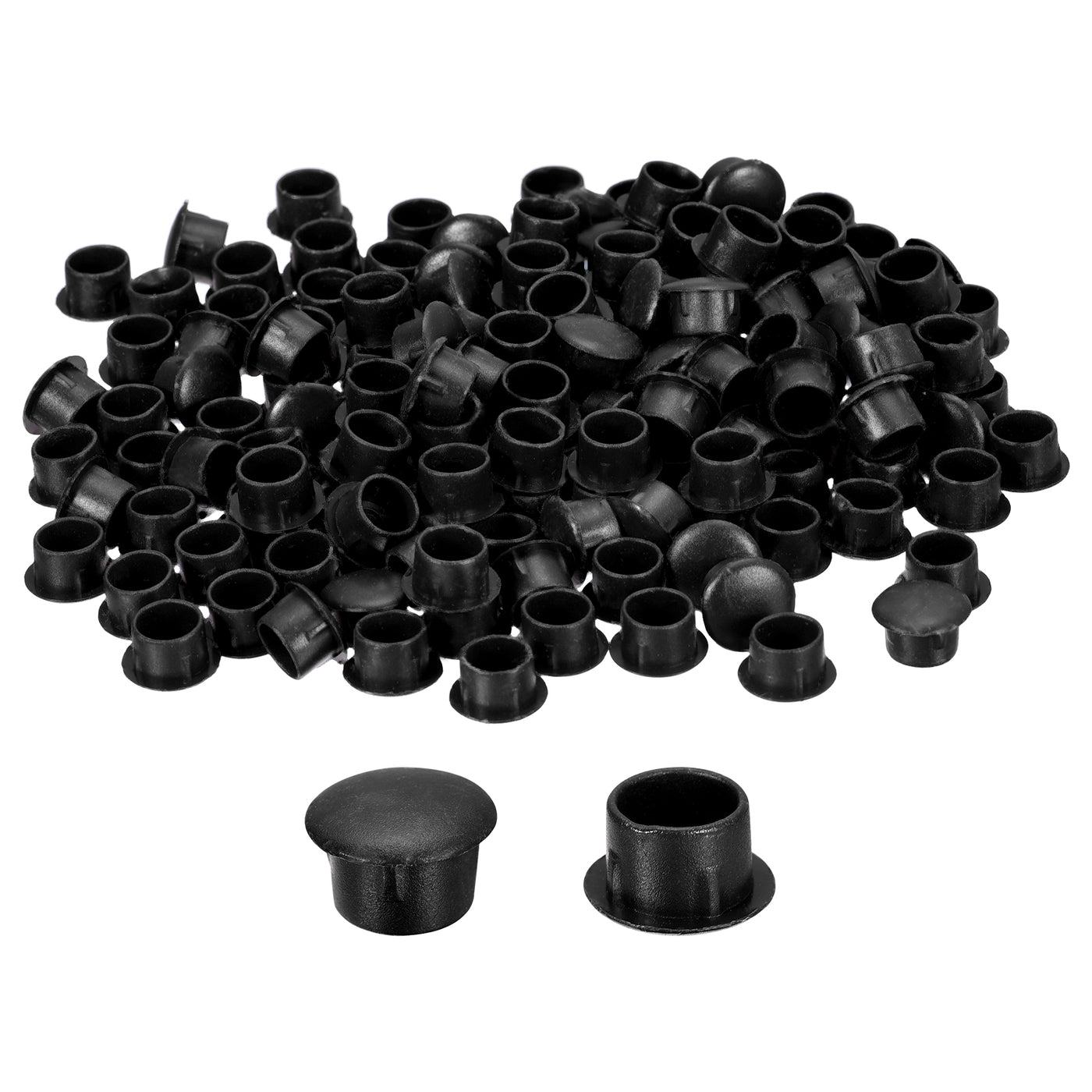 uxcell Uxcell 300Pcs Screw Hole Plugs, 10mm(3/8") Dia Plastic Round Button Plugs Snap in Locking Hole Covers Flush Type Caps for Furniture Cabinet, Black