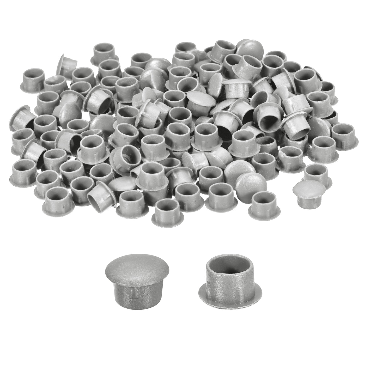 uxcell Uxcell 150Pcs Screw Hole Plugs, 10mm(3/8") Dia Plastic Round Button Plugs Snap in Locking Hole Covers Flush Type Caps for Furniture Cabinet, Light Grey