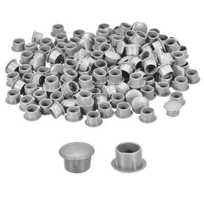 Harfington Uxcell 150Pcs Screw Hole Plugs, 10mm(3/8") Dia Plastic Round Button Plugs Snap in Locking Hole Covers Flush Type Caps for Furniture Cabinet, Light Grey