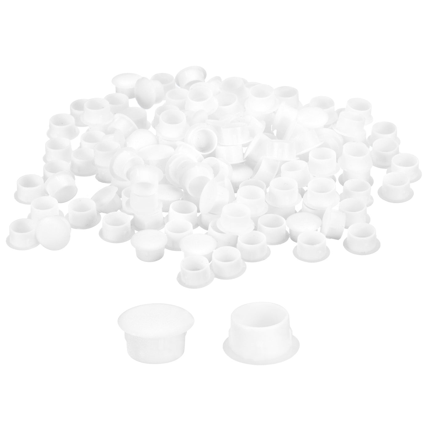 uxcell Uxcell 150Pcs Screw Hole Plugs, 12mm(1/2") Dia Plastic Round Button Plugs Snap in Locking Hole Covers Flush Type Caps for Furniture Cabinets, White