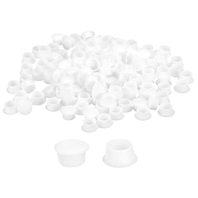 Harfington Uxcell 150Pcs Screw Hole Plugs, 12mm(1/2") Dia Plastic Round Button Plugs Snap in Locking Hole Covers Flush Type Caps for Furniture Cabinets, White