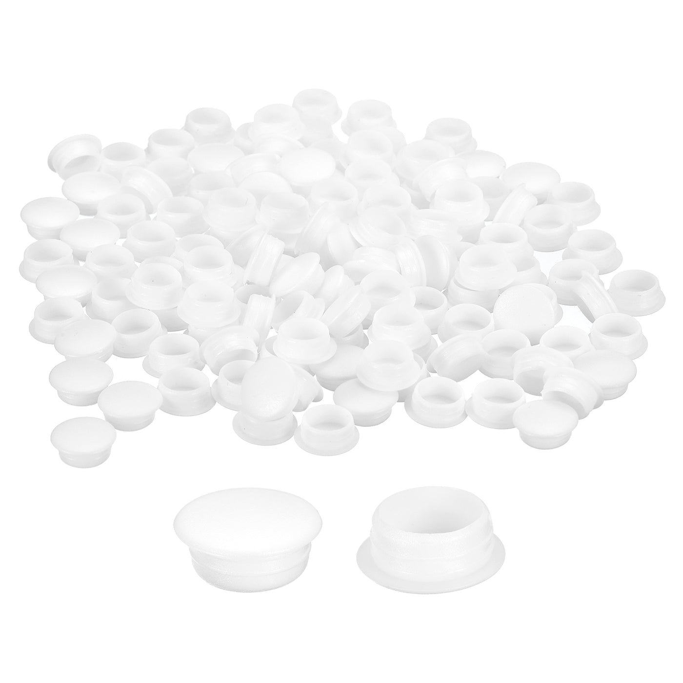 uxcell Uxcell 150Pcs Screw Hole Plugs, 12mm(1/2") Dia Plastic Round Button Plugs Snap in Locking Hole Covers Flush Type Caps for Furniture Cabinet, White