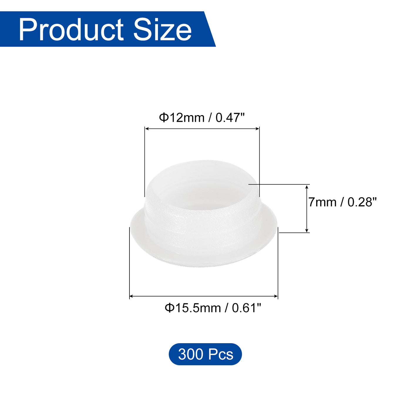 uxcell Uxcell 300 Stück Schraubenloch-Abdeckungen, 12mm (1/2") Durchmesser Kunststoff-Runde Knopf-Abdeckkappen zum Einrasten für Möbel Schrank, Transparent