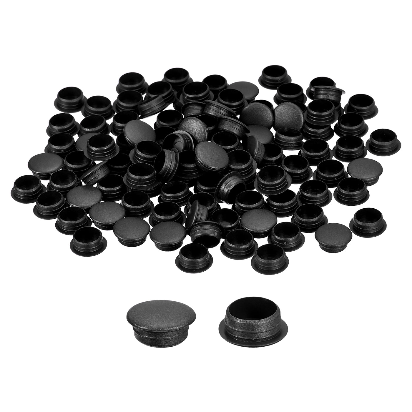 uxcell Uxcell 150Pcs Screw Hole Plugs, 12mm(1/2") Dia Plastic Round Button Plugs Snap in Locking Hole Covers Flush Type Caps for Furniture Cabinet, Black