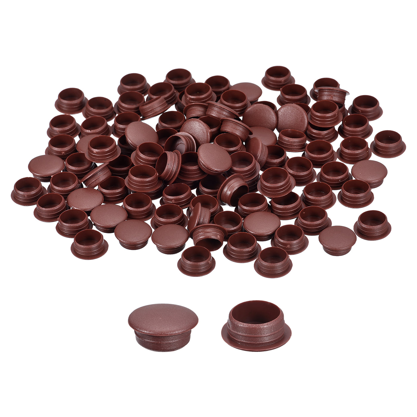 uxcell Uxcell 300Pcs Screw Hole Plugs, 12mm(1/2") Dia Plastic Round Button Plugs Snap in Locking Hole Covers Flush Type Caps for Furniture Cabinet, Red Brown