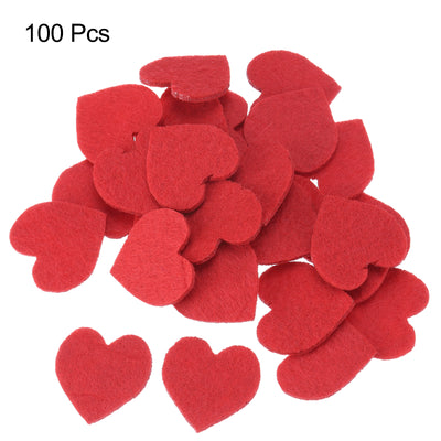 Harfington Felt Heart Shape Heart Valentine's Day Craft 2.4Inch x 2.4Inch Red 100pcs