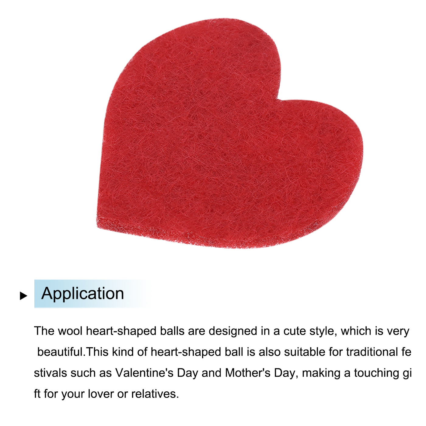 Harfington Felt Heart Shape Heart Valentine's Day Craft 2.4Inch x 2.4Inch Red 100pcs