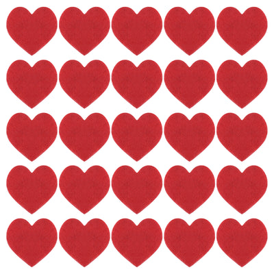 Harfington Felt Heart Shape Heart Valentine's Day Craft 2.4Inch x 2.4Inch Red 100pcs